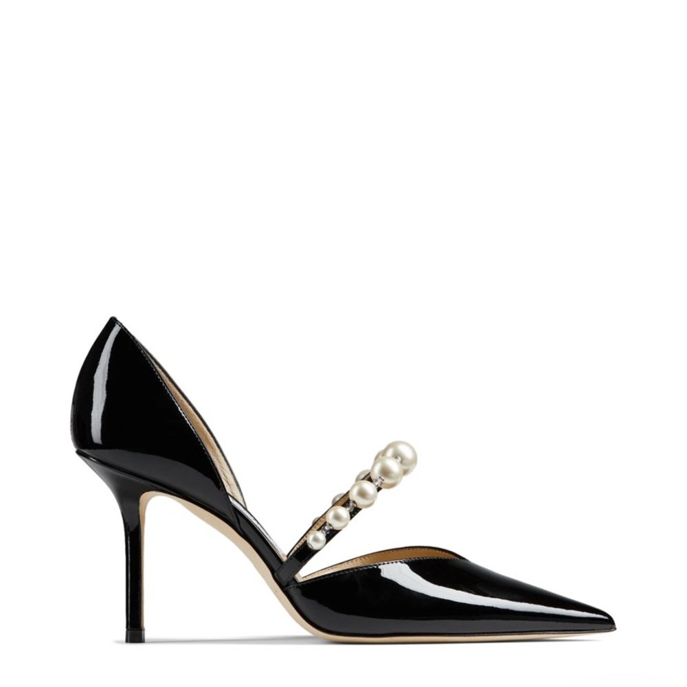 Jimmy Choo Aurelie85 black w/pearls pumps